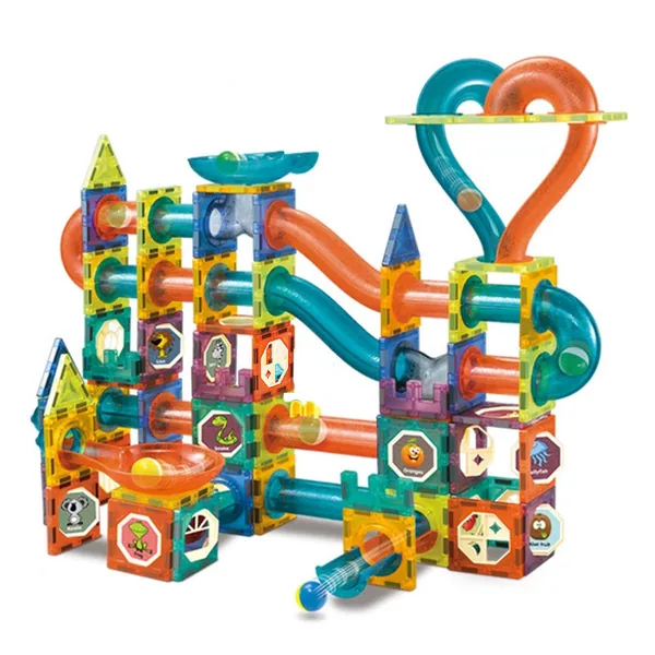 Educational Magnetic Building Blocks 188PCS Marble Run Track image 4