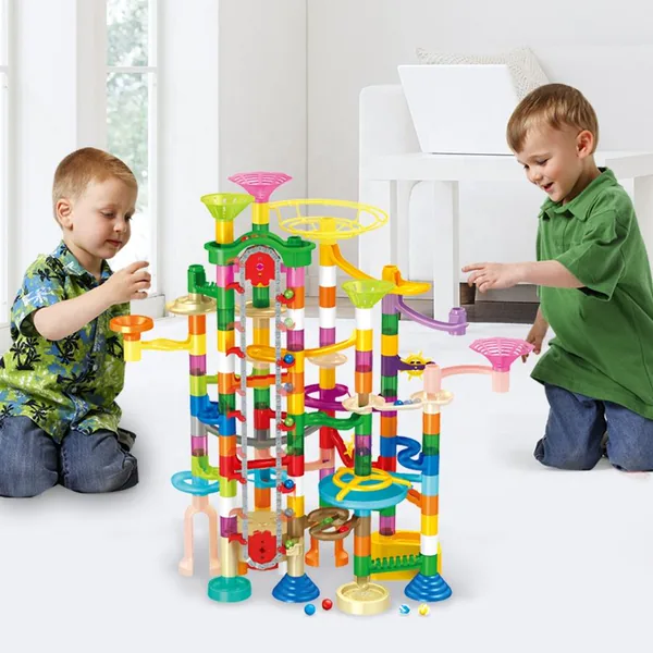 DIY Educational 236PCS Electric Marble Run Set with 14MM Balls image 1