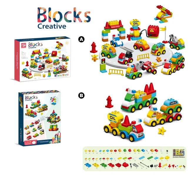 2024 140pcs Educational Big Building Blocks Car Kit image 3