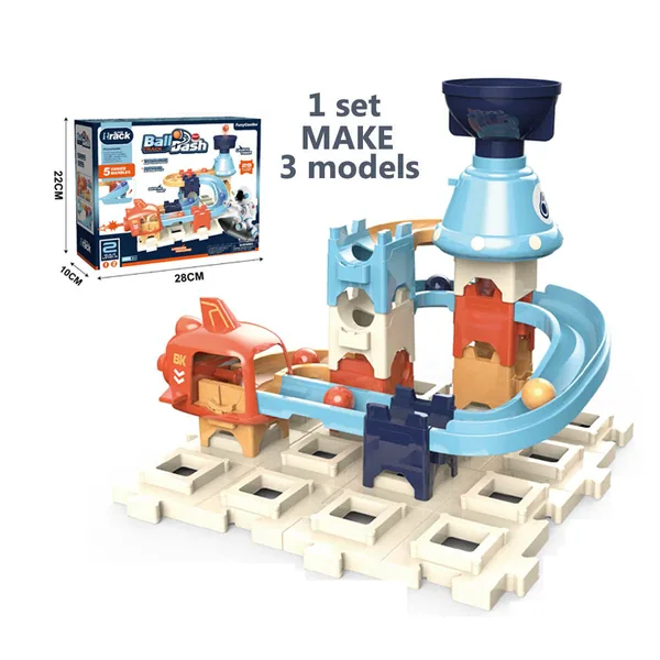 Building Block Ejection Ball Run Toy Set with 3 Changeable Shapes image 3