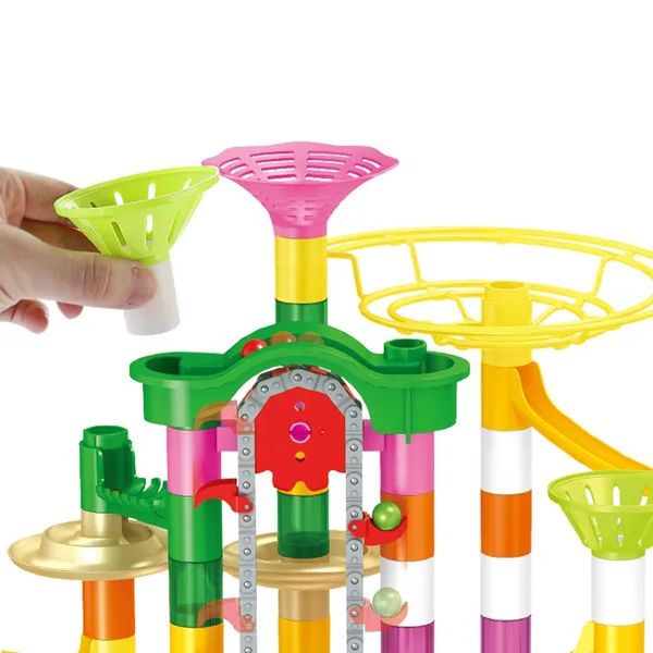 DIY Educational 236PCS Electric Marble Run Set with 14MM Balls image 4