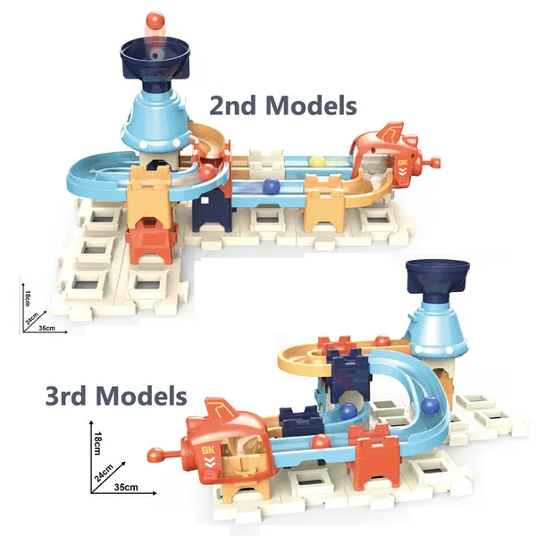 Building Block Ejection Ball Run Toy Set with 3 Changeable Shapes image 2
