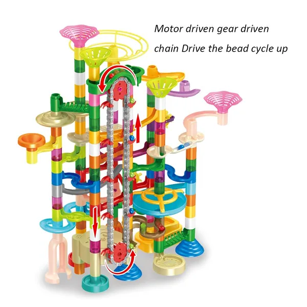 DIY Educational 236PCS Electric Marble Run Set with 14MM Balls image 5