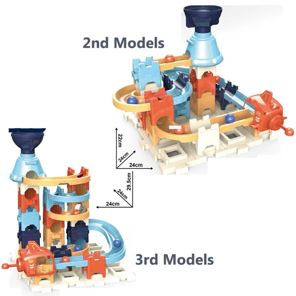 Building Block Ejection Ball Run Toy Set with 3 Changeable Shapes image 4