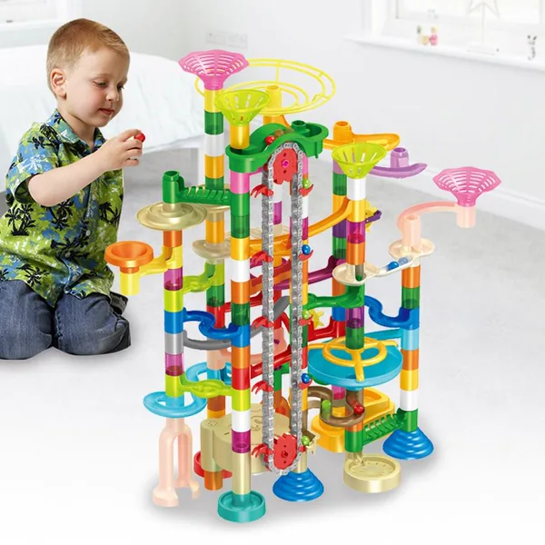 DIY Educational 236PCS Electric Marble Run Set with 14MM Balls image 2
