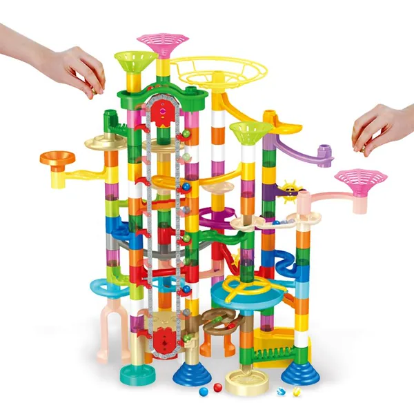 DIY Educational 236PCS Electric Marble Run Set with 14MM Balls image 3